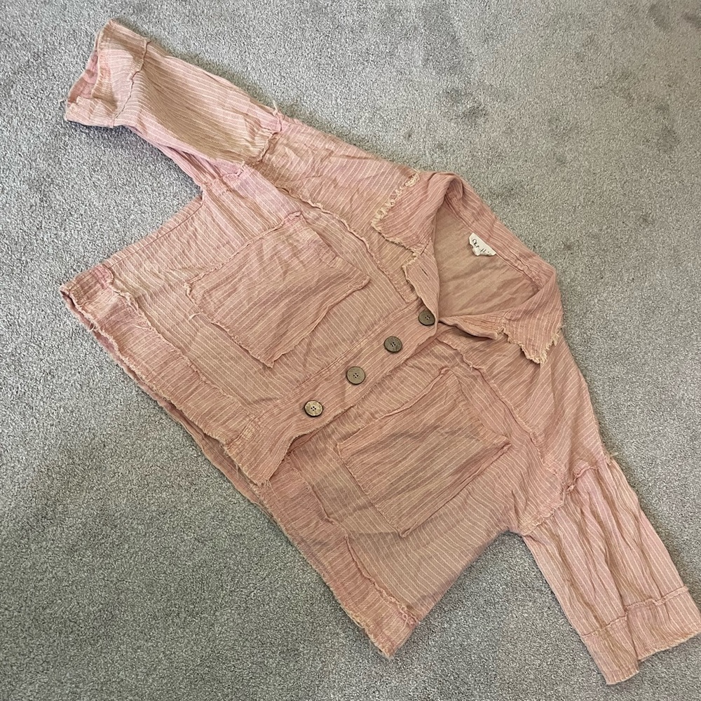 Oli & Hali Pink Button Down Blouse